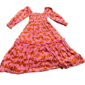 Crosby by Mollie Burch Jade Dress - Pink & Orange Jumping Jags Print - Small